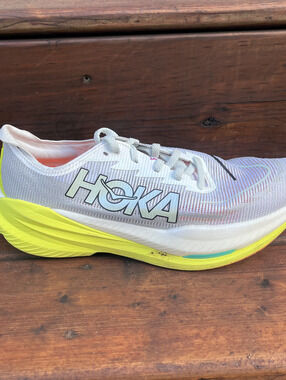 Hoka One One Mach X 2 Running Shoes Size Men's 10D White Neon Green Gym